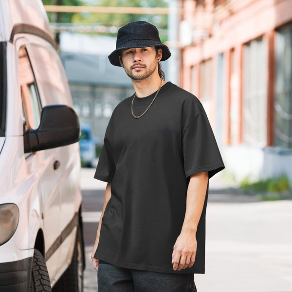 Oversized faded t-shirt Black Logo