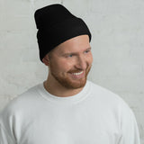 Cuffed Beanie with Black Title