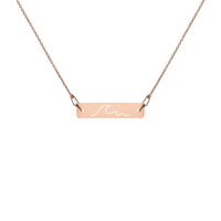 Engraved Silver Bar Chain Necklace