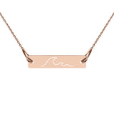 Engraved Silver Bar Chain Necklace