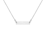 Engraved Silver Bar Chain Necklace