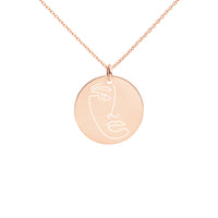 Engraved Silver Disc Necklace