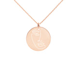 Engraved Silver Disc Necklace