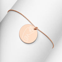 Engraved Silver Disc Necklace