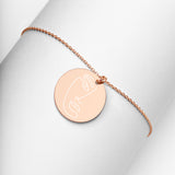 Engraved Silver Disc Necklace