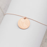 Engraved Silver Disc Necklace