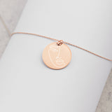 Engraved Silver Disc Necklace