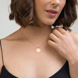 Engraved Silver Disc Necklace