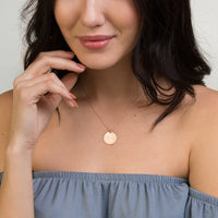 Engraved Silver Disc Necklace