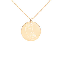 Engraved Silver Disc Necklace