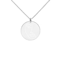 Engraved Silver Disc Necklace