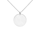 Engraved Silver Disc Necklace