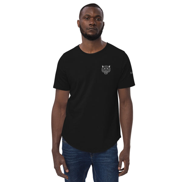 Men's Curved Hem T-Shirt with Split Logo