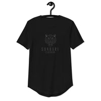 Men's Curved Hem T-Shirt with Full Black Logo