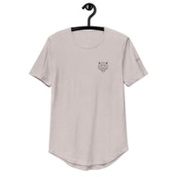 Men's Curved Hem T-Shirt with split black logo