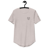 Men's Curved Hem T-Shirt with split black logo