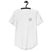 Men's Curved Hem T-Shirt with split black logo