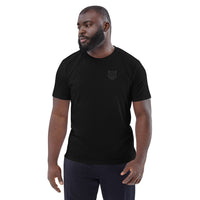 Unisex organic cotton t-shirt with split logo